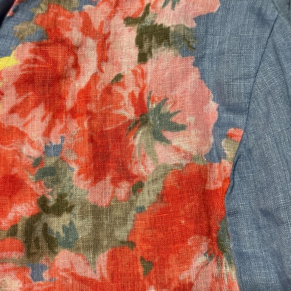 Joules Lisia Women’s 8 Sleeveless Button Down Blue Floral Lined Dress Flax Linen - Picture 6 of 15